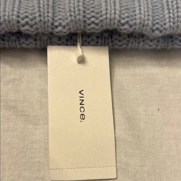 Vince Light Blue Chunky Ribbed cashmere blend Beanie NWT - Picture 2 of 4